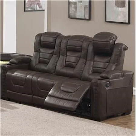 Power Reclining Sofa with Built-In USB/Outlets